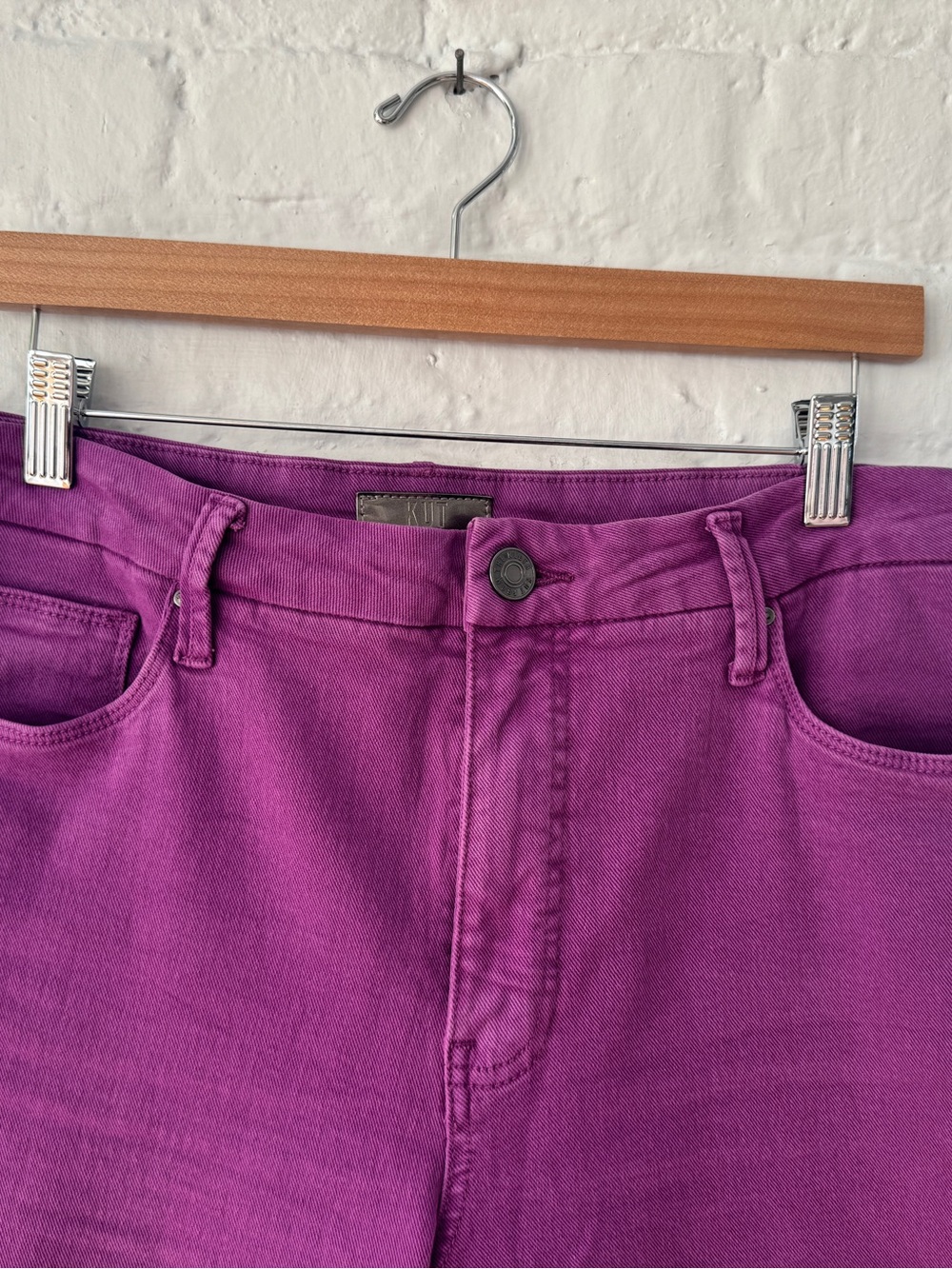 KUT from the Kloth Meg High Rise Wide Leg Jeans Purple Magenta - Picture 2 of 12